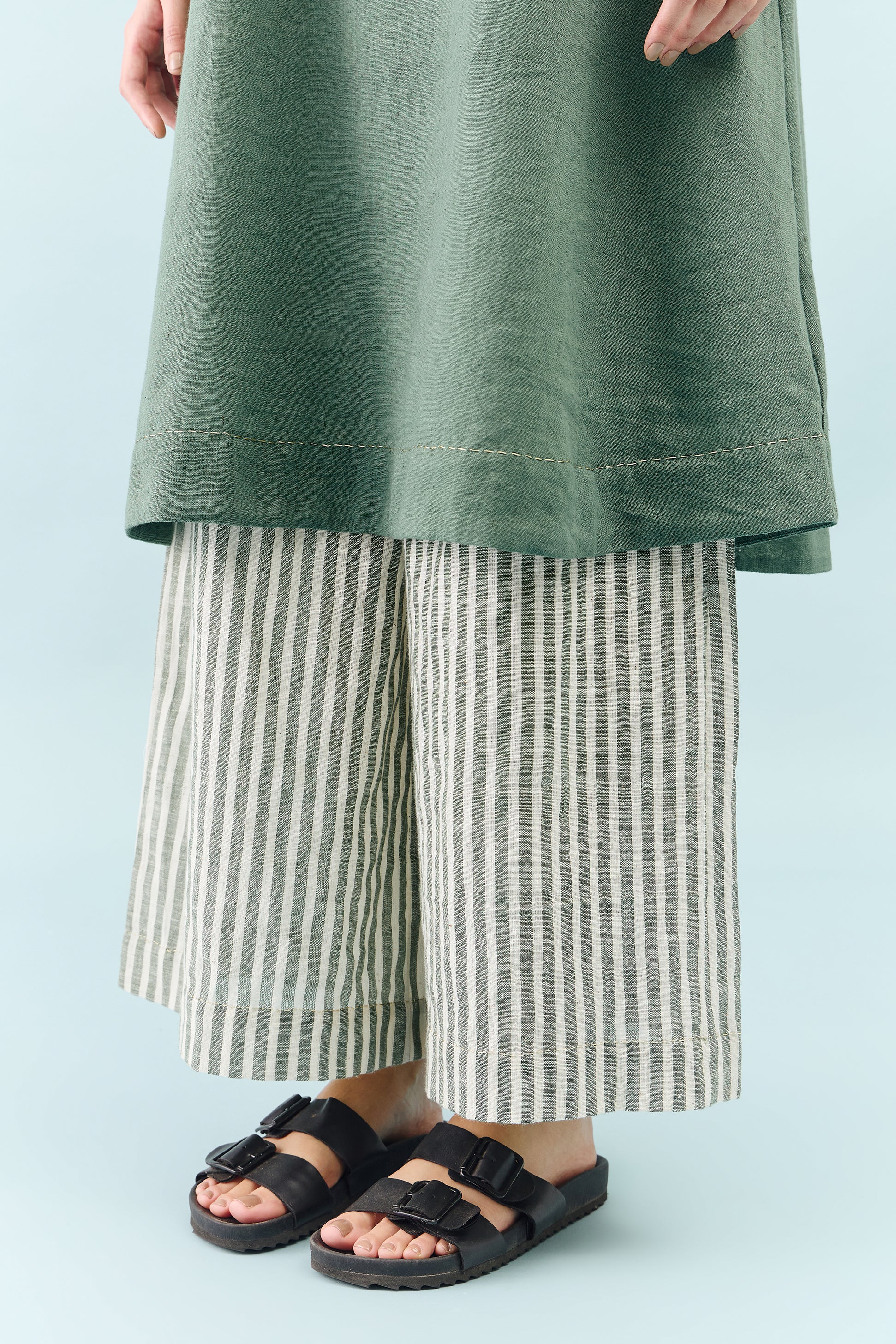 Qutn Green Embroidered Coord Set