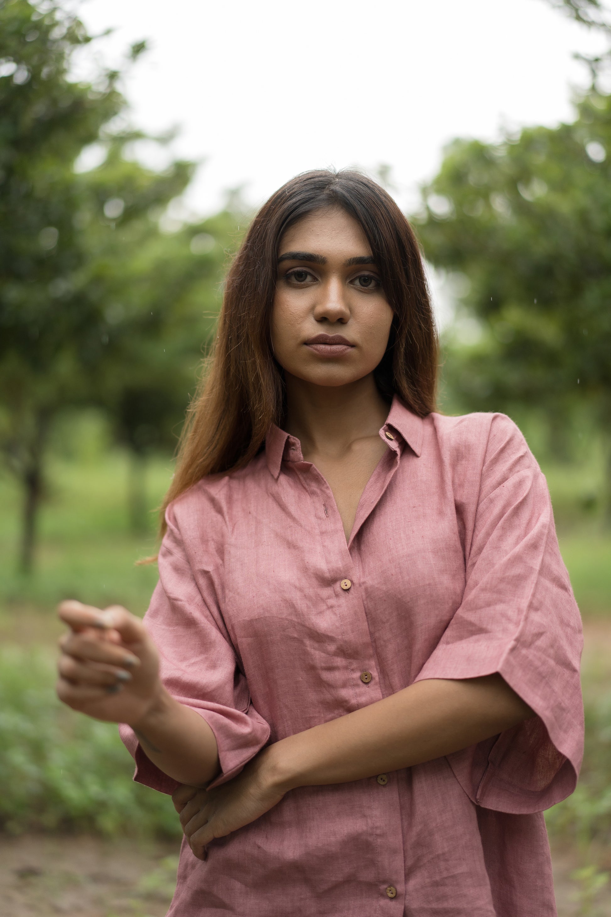Frangipani Linen Shirt