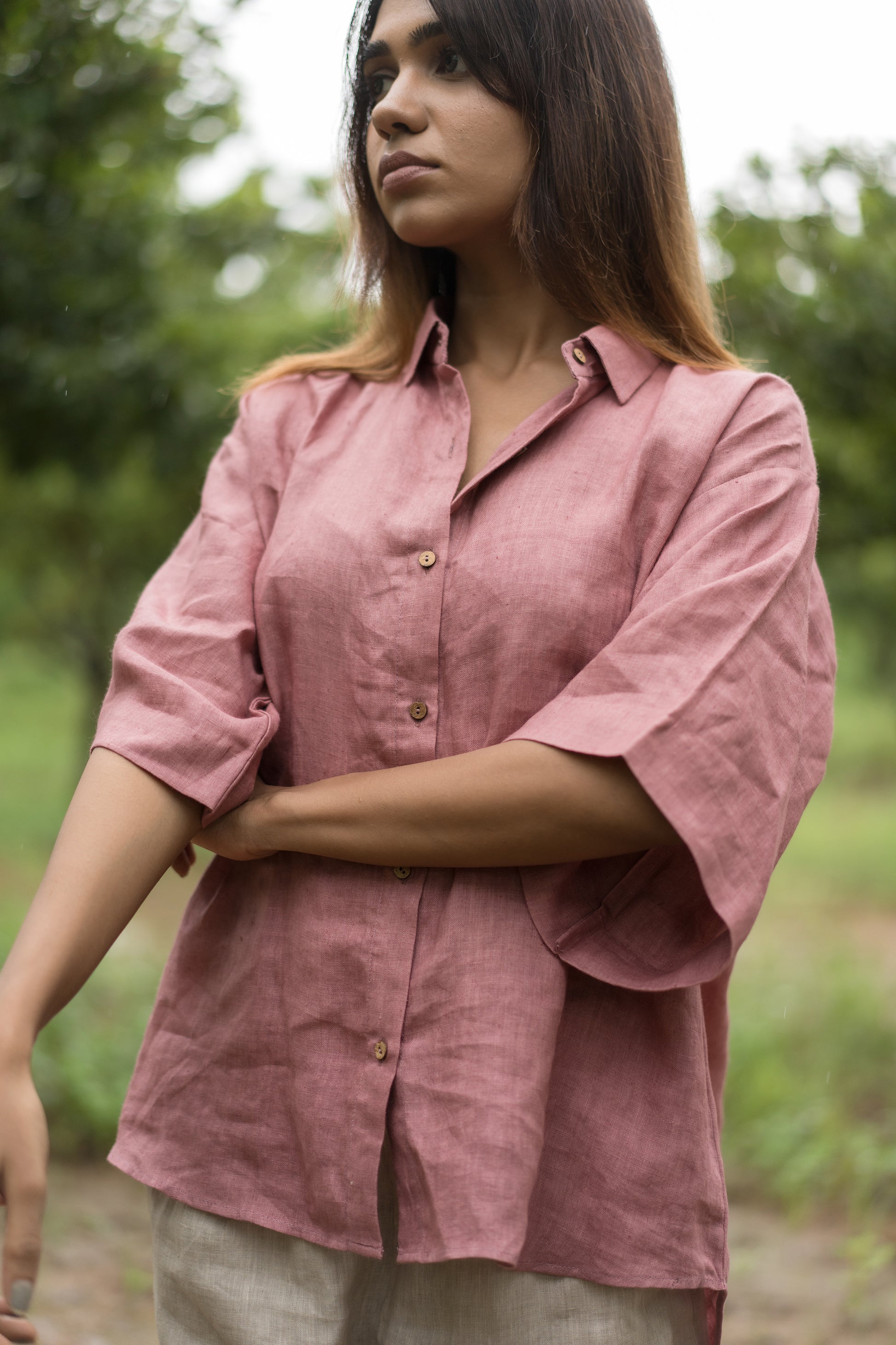 Frangipani Linen Shirt