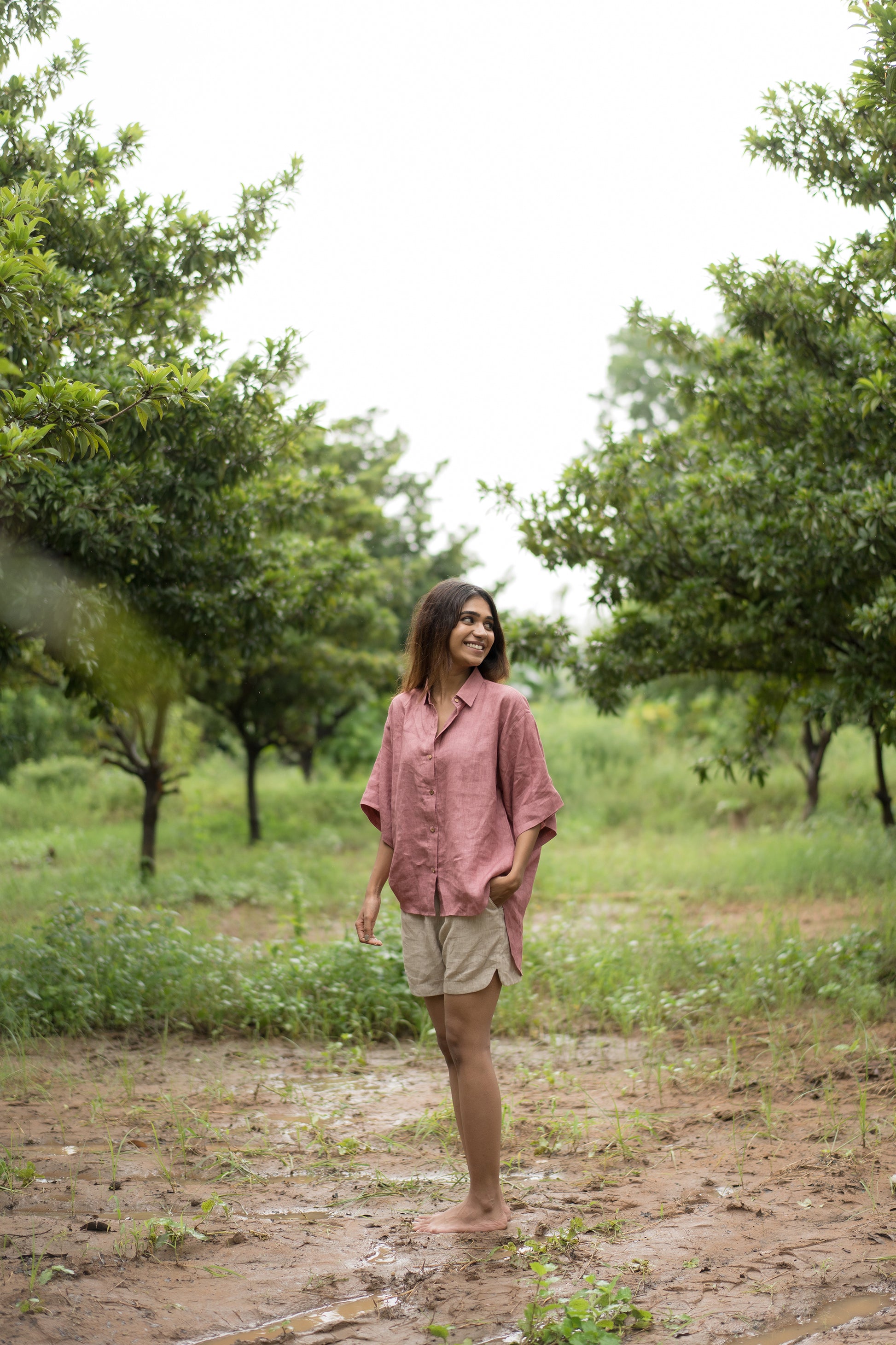 Frangipani Linen Shirt